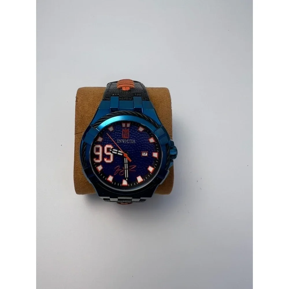 #W007 Invicta Jason Taylor Ltd Ed #28524 95/999 Mens Watch Blue Football Dial